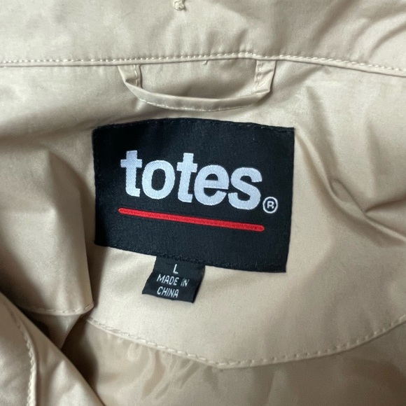 Totes Women's Tan Hooded Trench Coat, Detachable Hood, Size Large - Picture 4 of 7